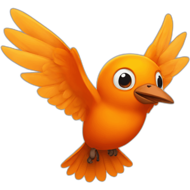 orange bird flying emoji