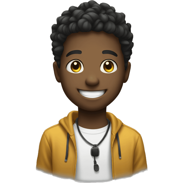 smiling boy as a dj emoji