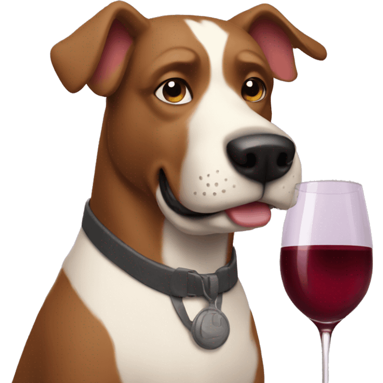 Dog-man hybrid sipping wine emoji