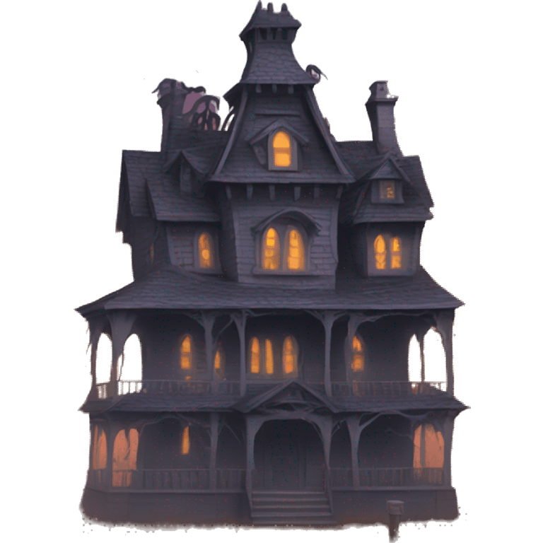 Haunted House with spooky trees emoji