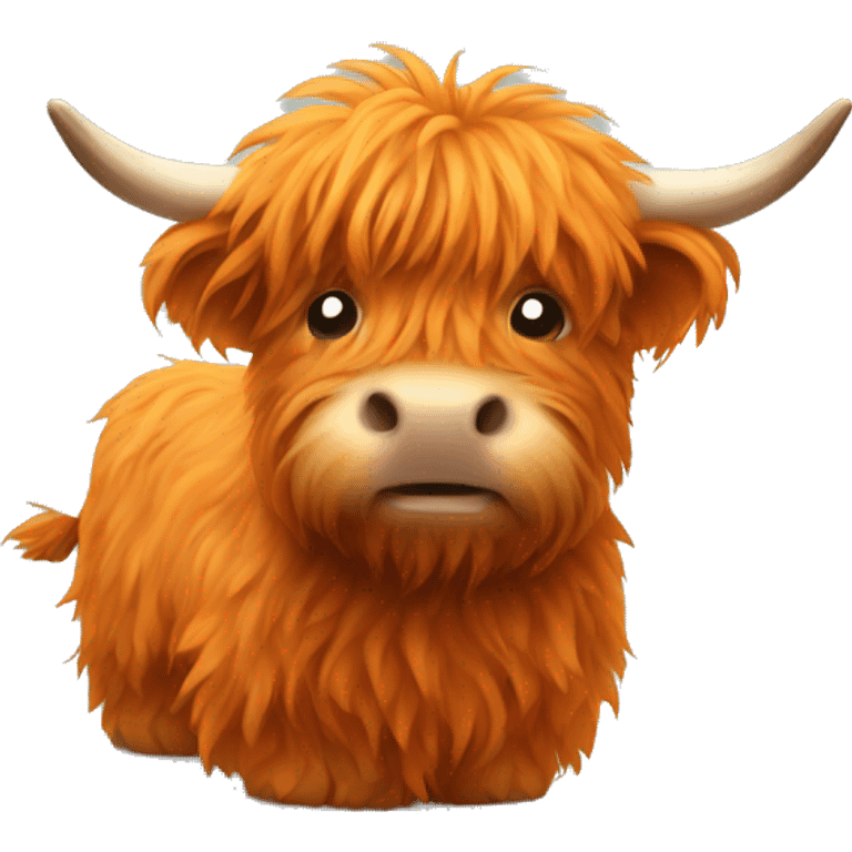 Orange fluffy highland cow  emoji