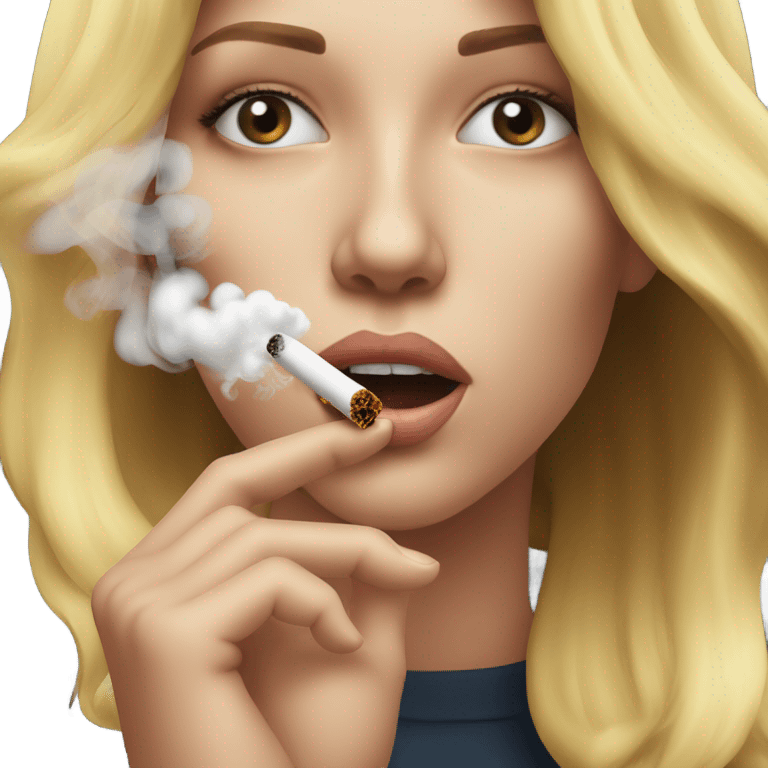 Blonde smoking emoji