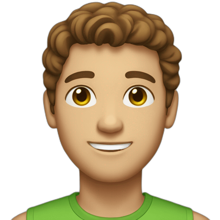 smiling green-eyed brown-haired man with light skin  emoji