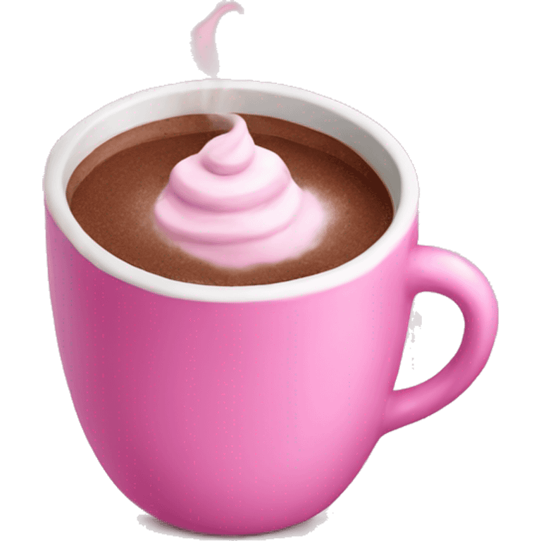 Pink hot chocolate emoji