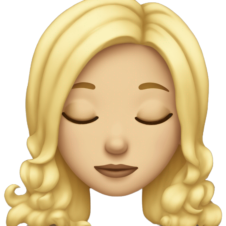 Blonde girl sleeping emoji