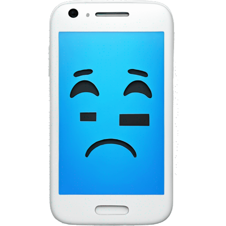 Smartphone with blue screen emoji