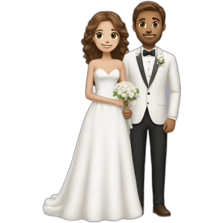 wedding white couple brown hair emoji