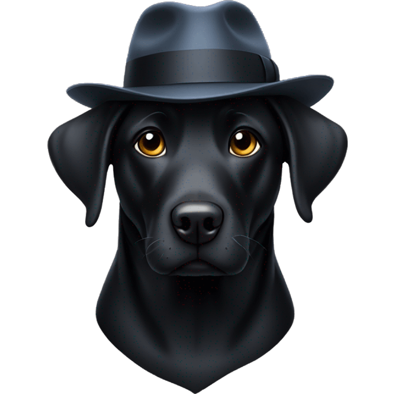 black lab with a fedora  emoji