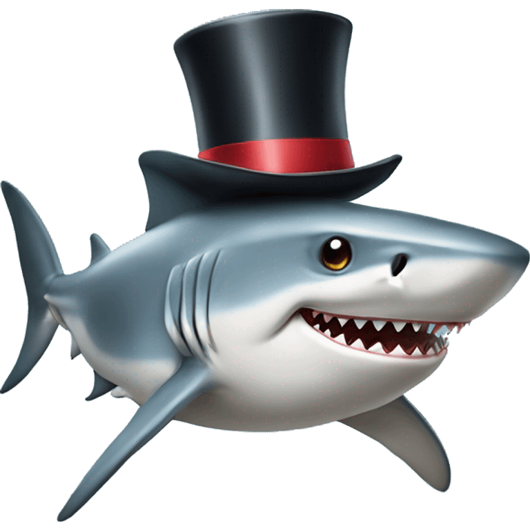 Shark with a top hat emoji