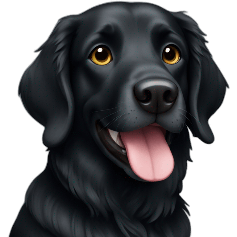 black dog retriever emoji