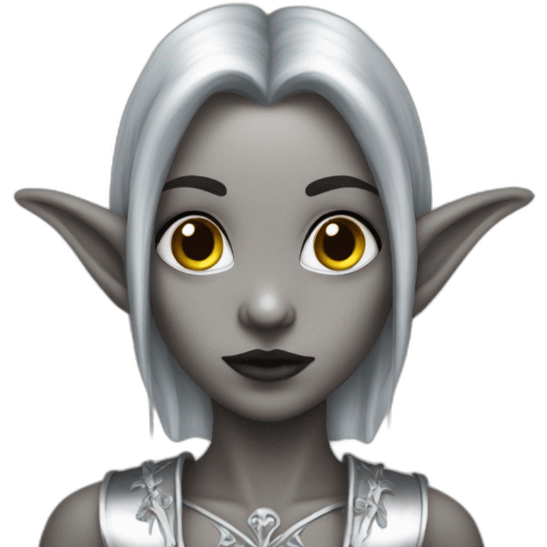 gothic elf in silver clothes emoji