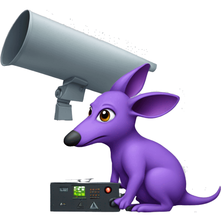 purple Aardvark operating a radar emoji