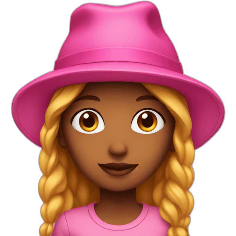 A girl with a pink hat emoji