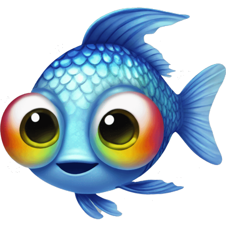 rainbow fish big eyes glittr emoji