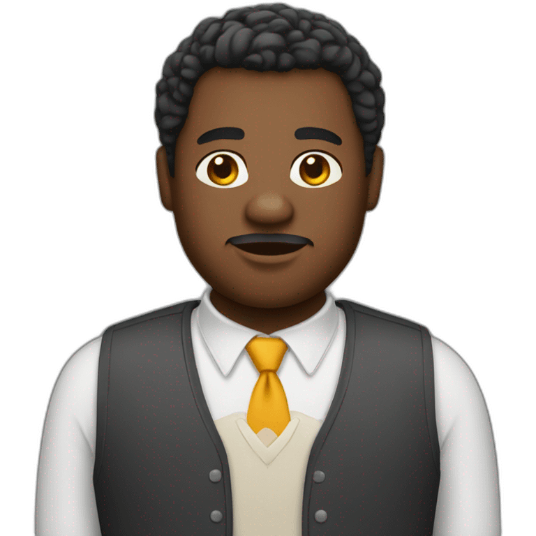 Fat African american man emoji