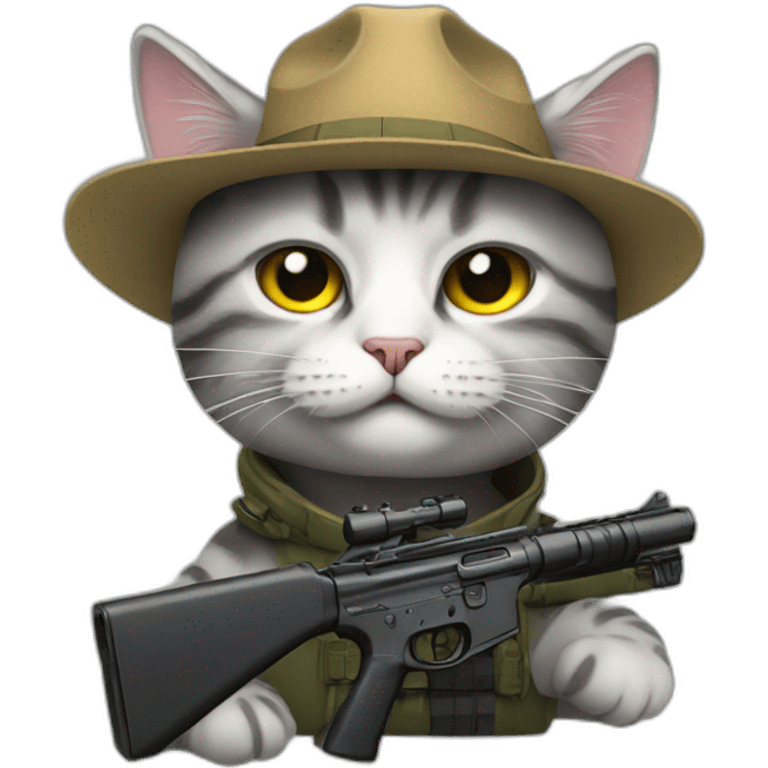 cat with a gun emoji