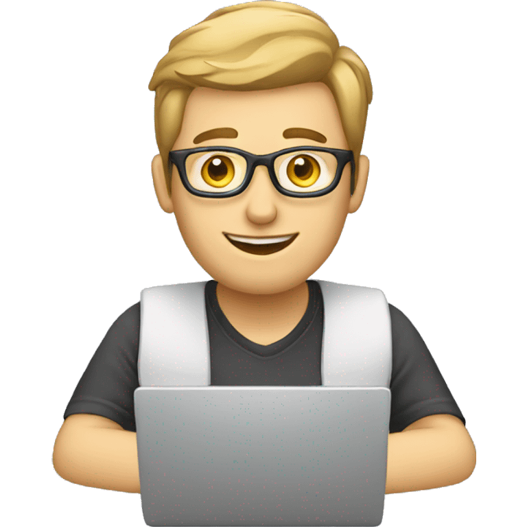 caucasian programmer with laptop emoji