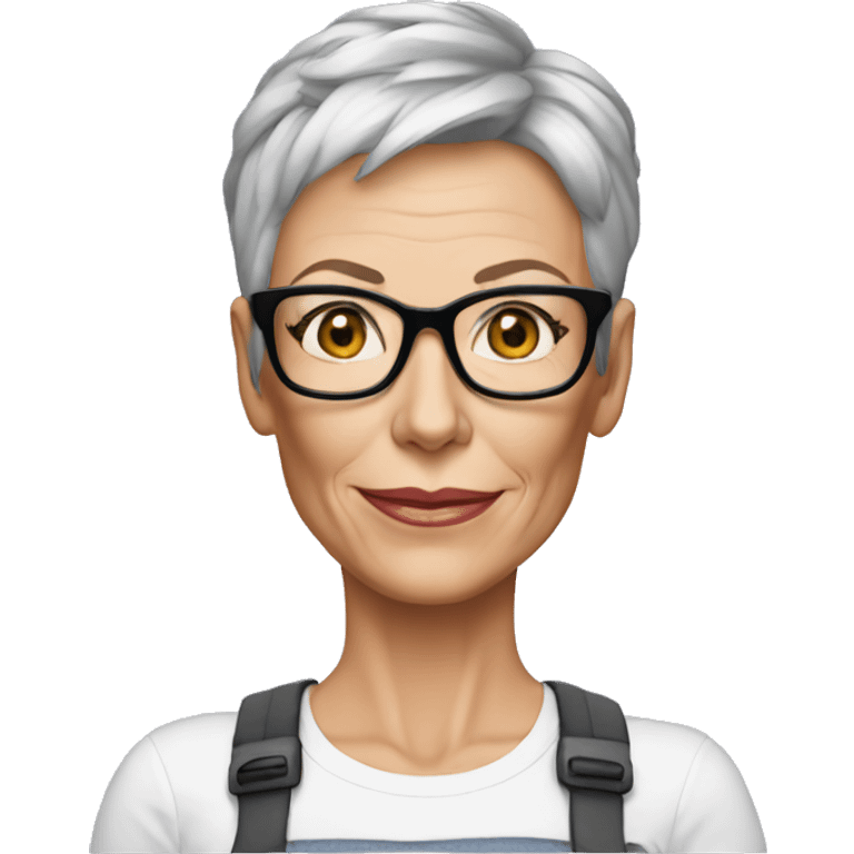 super realistic jamie lee curtis wearing tee emoji