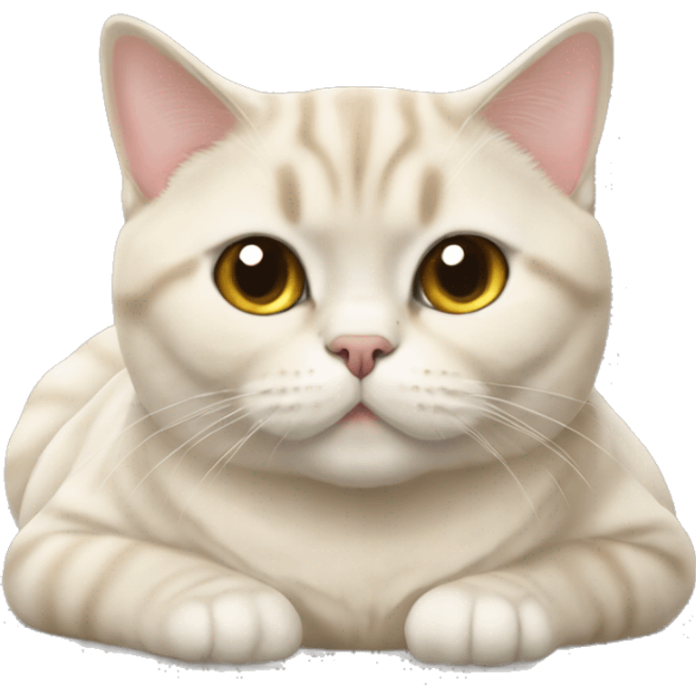 British shorthair cat cream laying down emoji