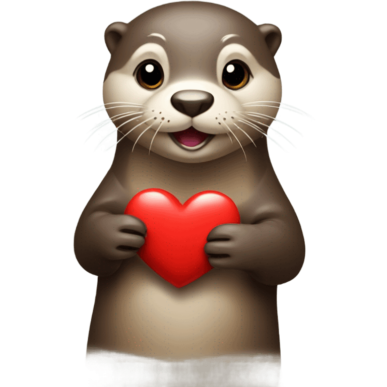 Otter holding a heart  emoji