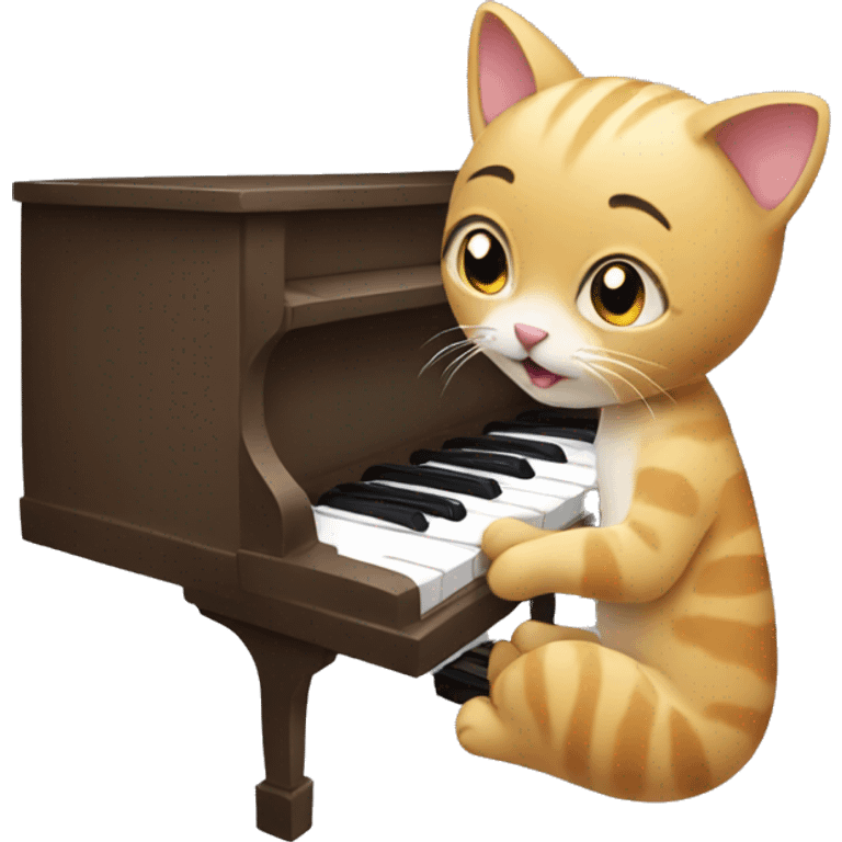 Cat playing piano emoji