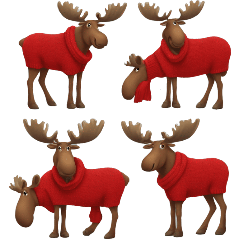 Moose wearing a red turtleneck sweater  emoji