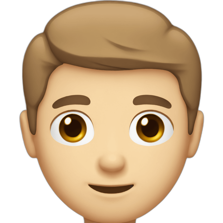 Short hair, balding, short beard, white skin, brown hair emoji