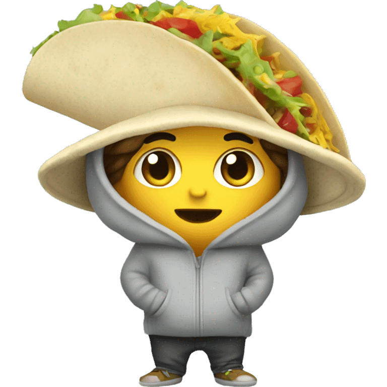 Taco wearing hoodie emoji