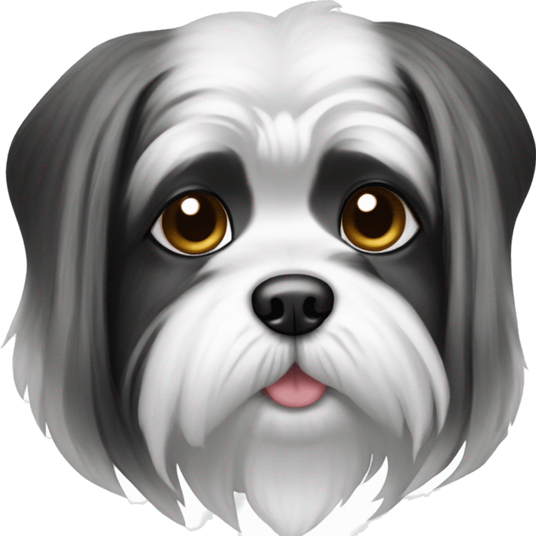 Shu-tzu dog black and white emoji