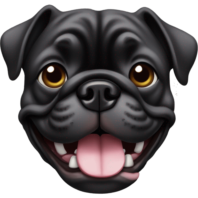 Bouledogue français noir sourire emoji