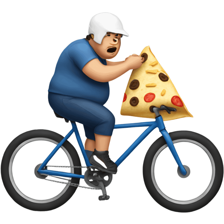 Fat white bike rider eating a burrito emoji