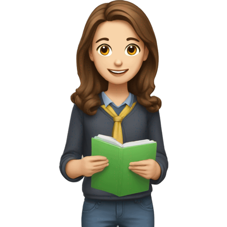 Tutor with brown hair helping middle school student emoji