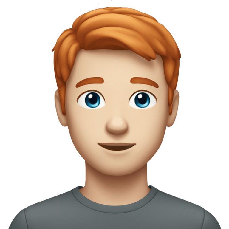 young guy with blue eyes and short Redhead straight hair emoji