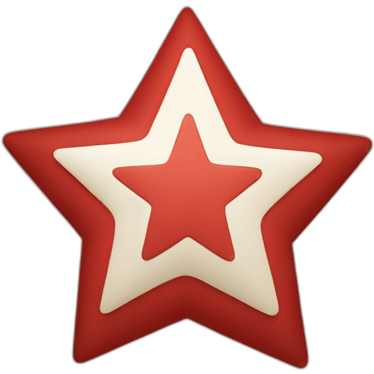 Red star with letter PT together in the center of the star emoji