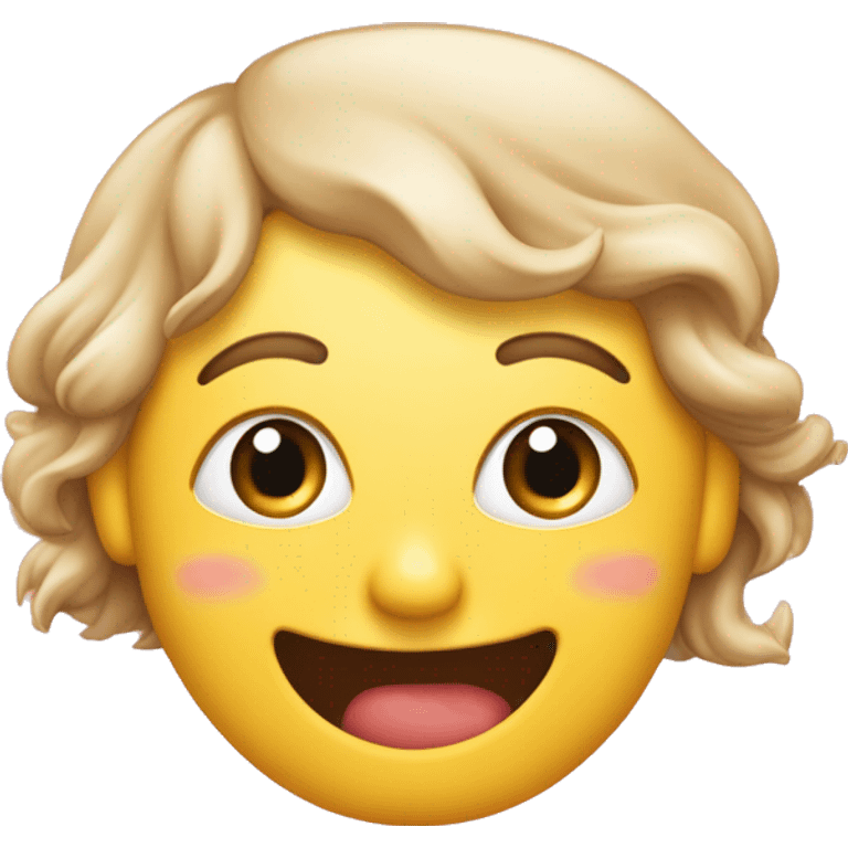 faccina sorridente, con occhioni grandi e fiocco rosa in testa  emoji