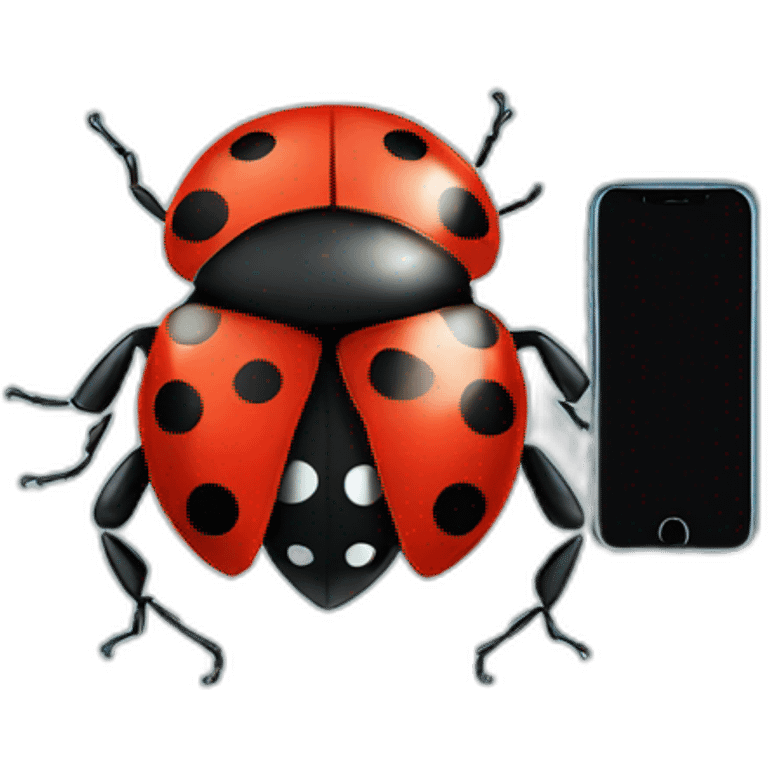 Ladybug With an iphone emoji