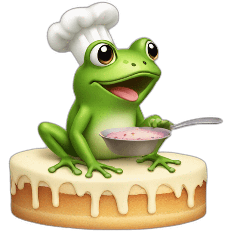 frog baking cake emoji