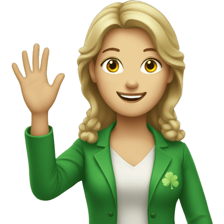 irish woman waving emoji