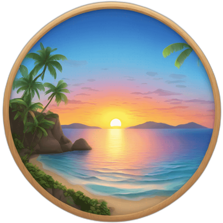 Design a breathtaking sunrise scene with vibrant colors over a tranquil ocean. emoji