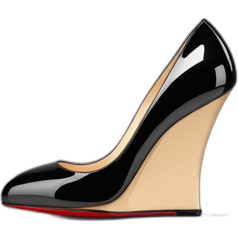 WEDGE heel LOUBOUTIN black PATENT emoji