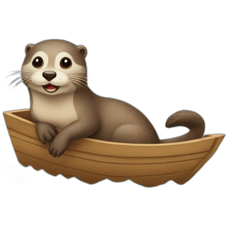 Loutre sur un bateau emoji