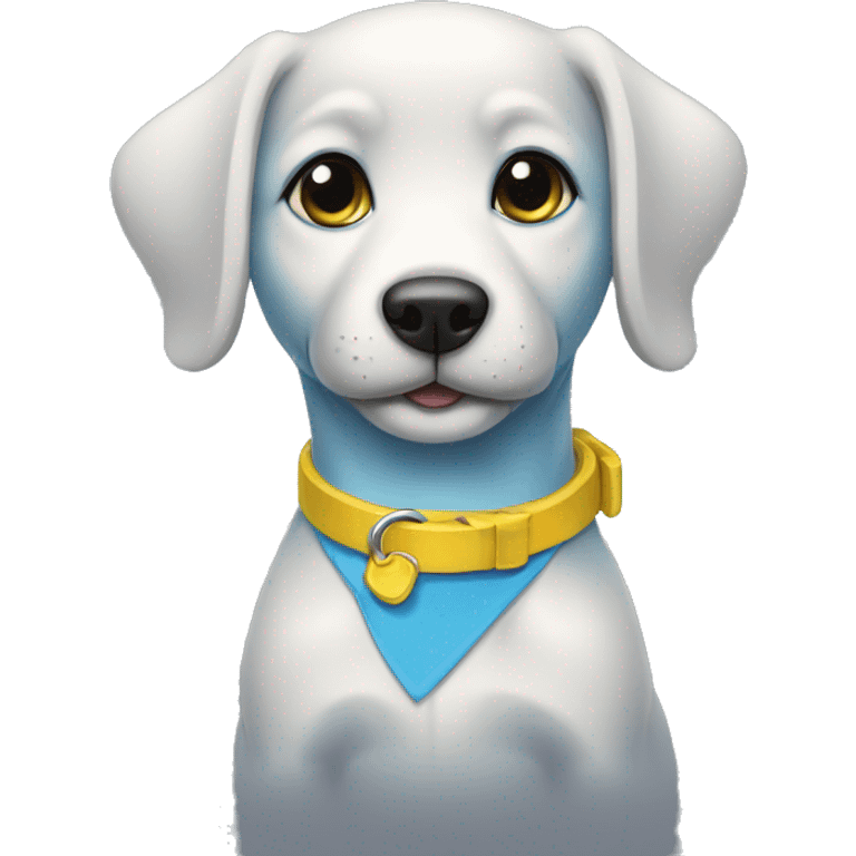 Blue puppy with yellow collar emoji