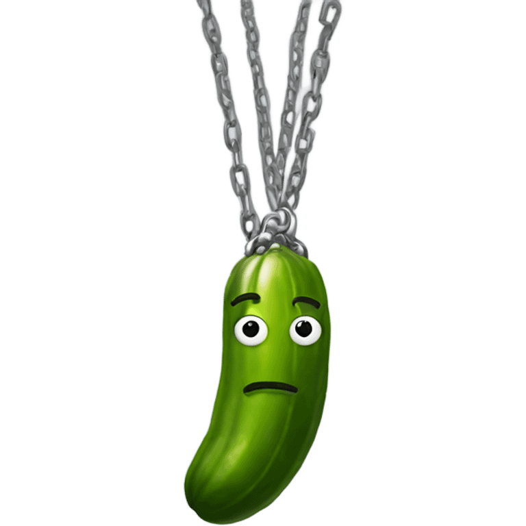 Pickle wearing a chain emoji