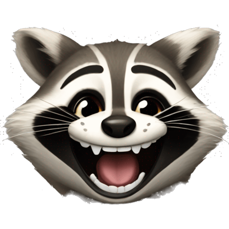 The raccoon laughs emoji