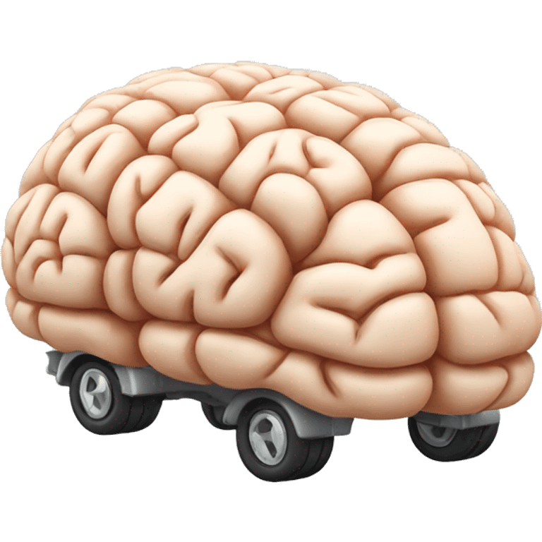 brain in the shape of a car emoji