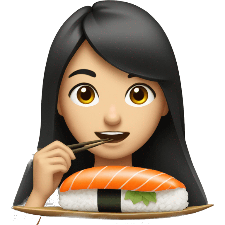 Girl eating sushi emoji