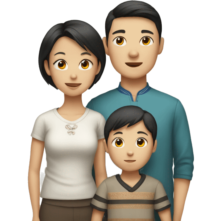 Chinese family with a boy emoji