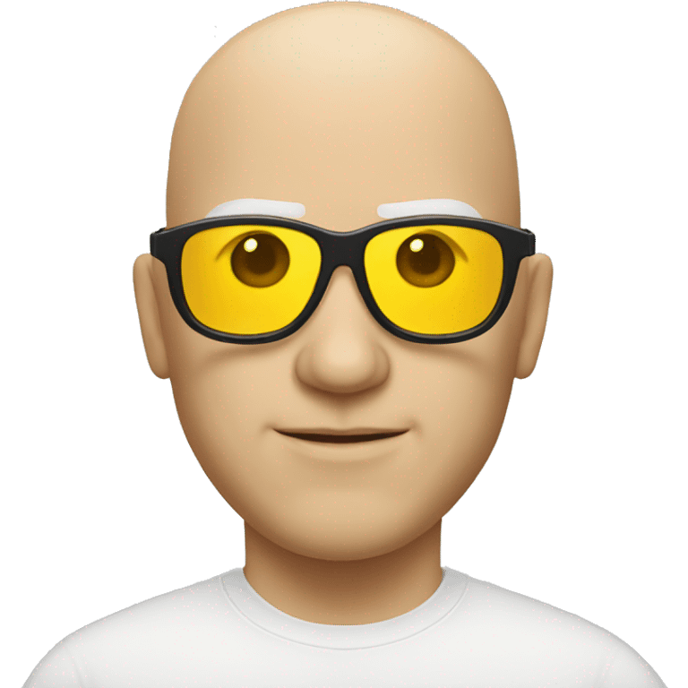 bald white man wearing yellow sunglasses emoji