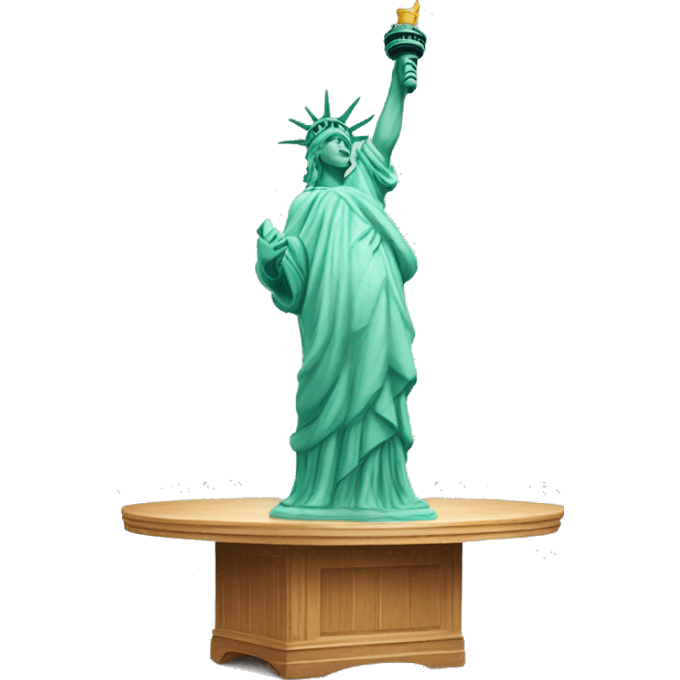 Statue of Liberty dancing on a table emoji