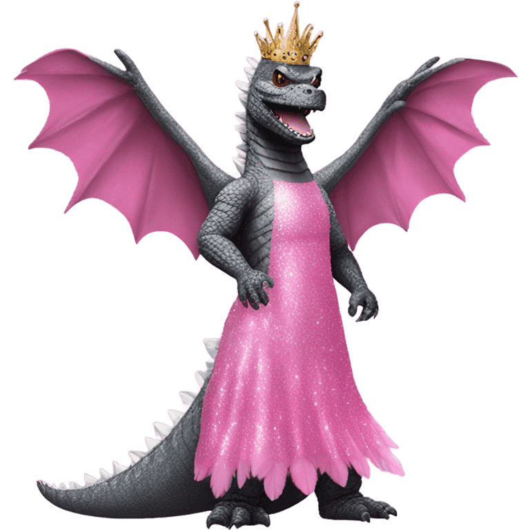 Godzilla dressed as Glinda emoji